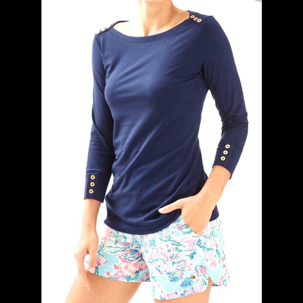 Lilly Pulitzer Alinda Navy blue top size XS